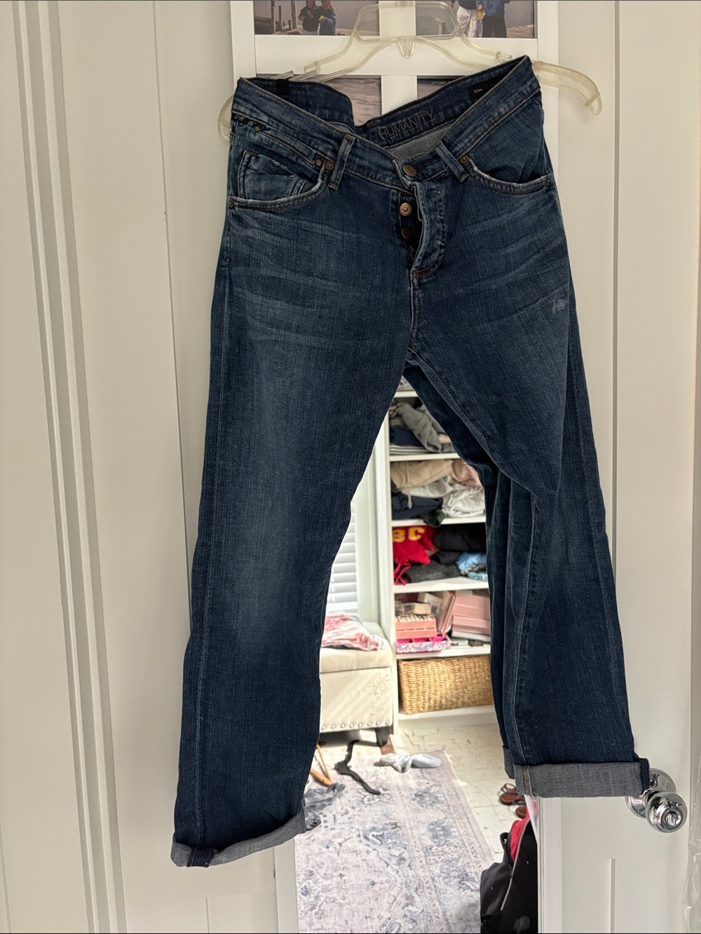 Citizens of humanity Dylan  boyfriend jeans. Dark Wash Straight-Leg Jeans